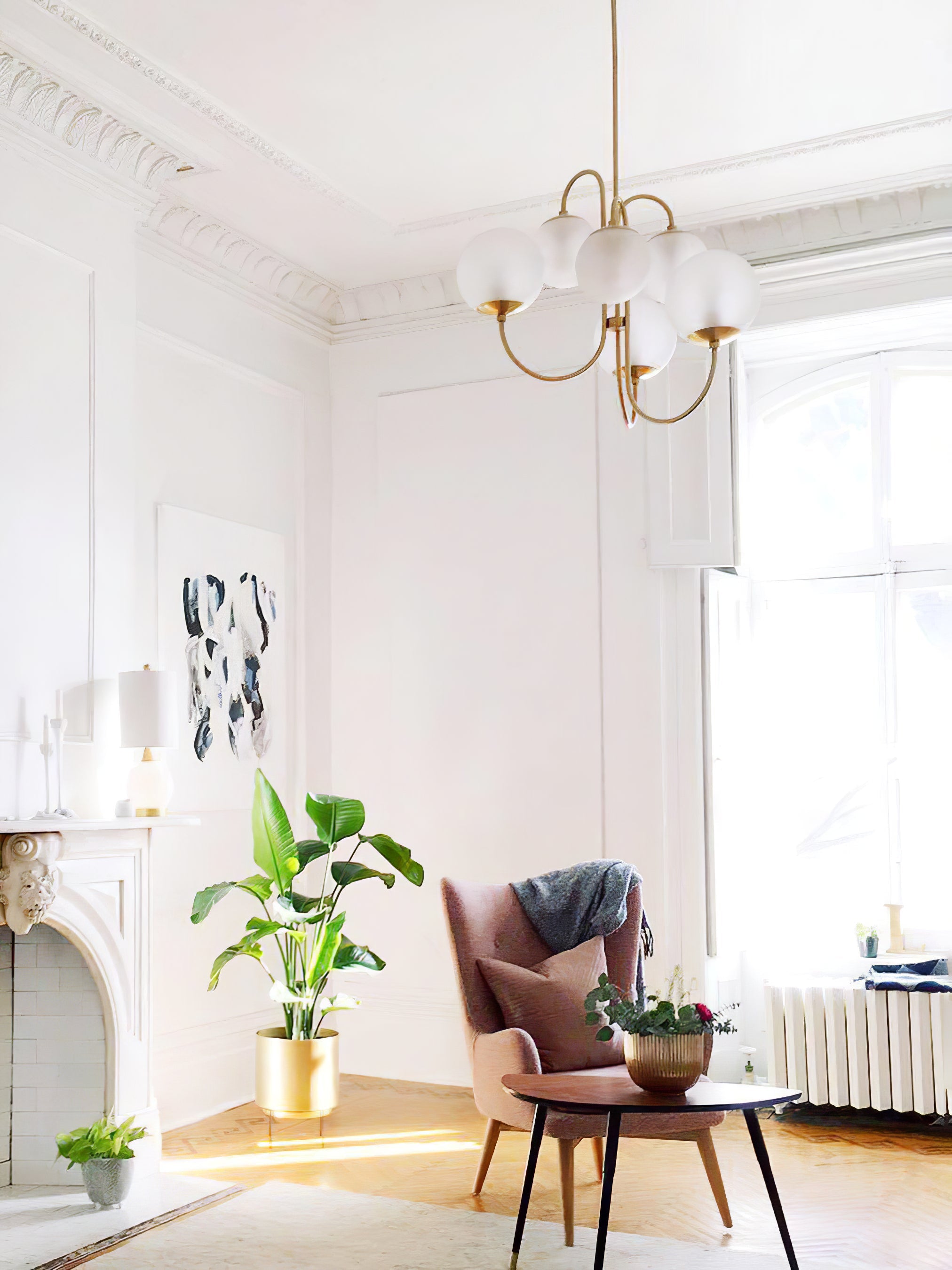 Chandelier Metal Glass 30 in x 27.6 in Indoor Ceiling Lighting | Thomler