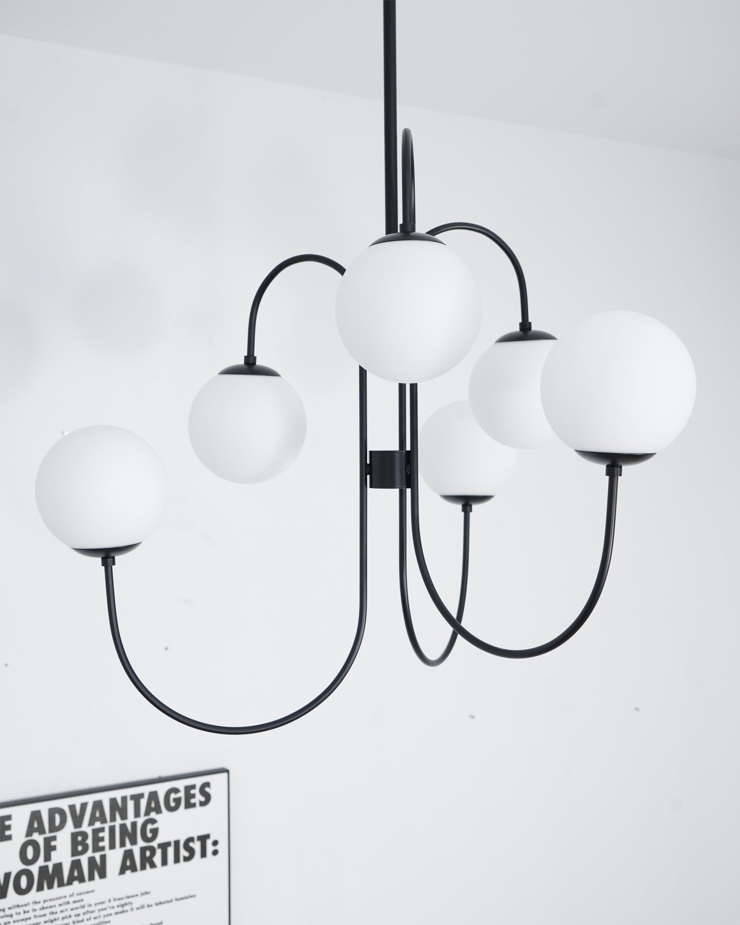 Chandelier Metal Glass 30 in x 27.6 in Indoor Ceiling Lighting | Thomler