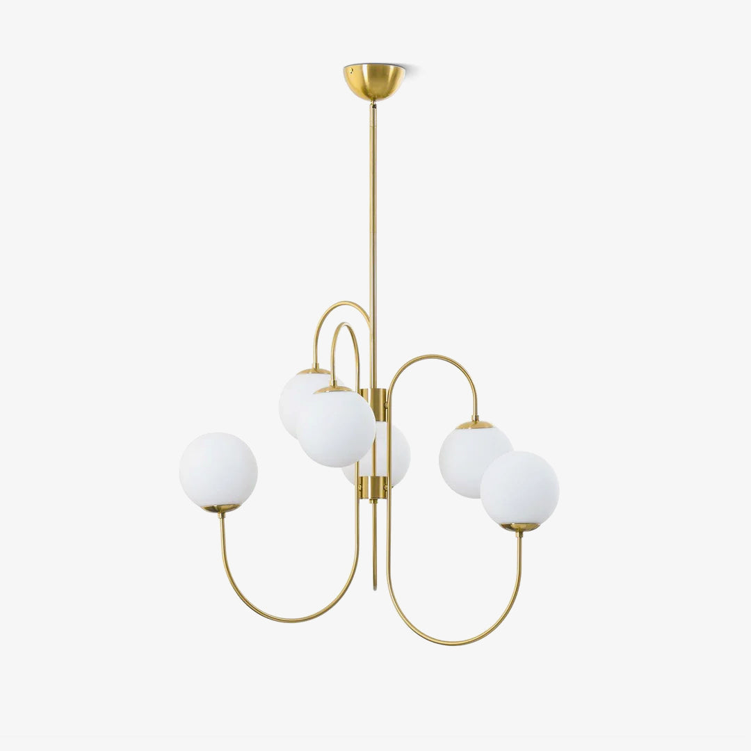 Chandelier Metal Glass 30 in x 27.6 in Indoor Ceiling Lighting | Thomler