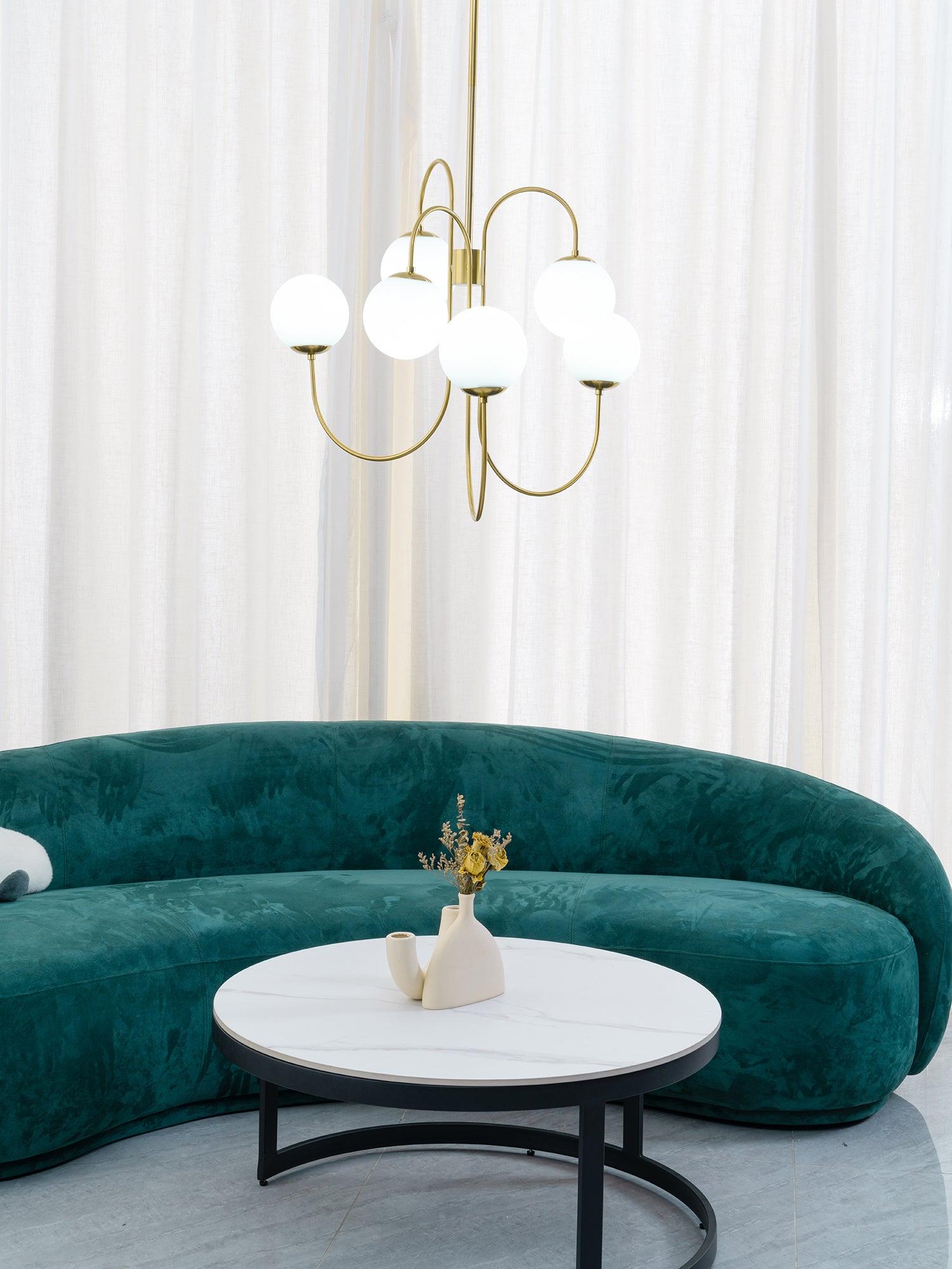 Chandelier Metal Glass 30 in x 27.6 in Indoor Ceiling Lighting | Thomler