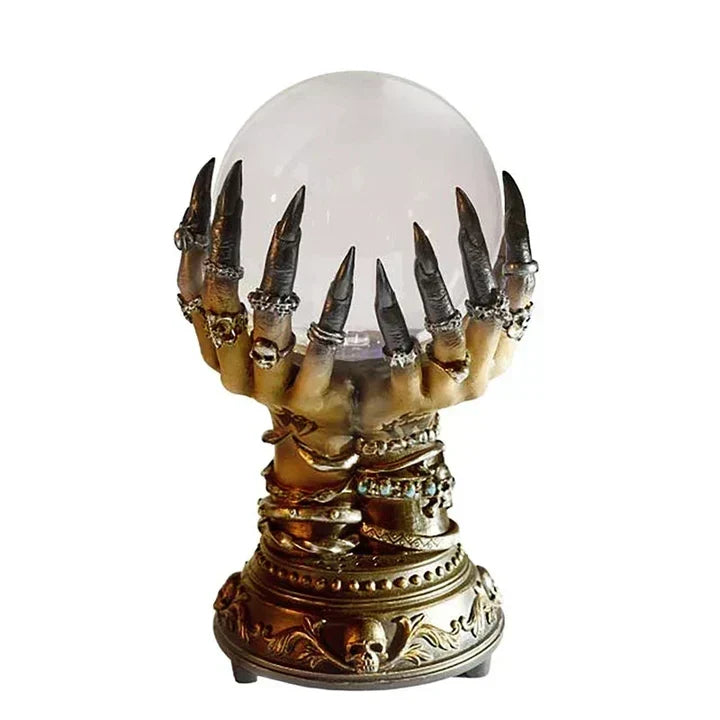 Gothic Skeletal Hand Plasma Globe Lamp – Touch-Responsive Electric Light for Halloween Decor | Thomler