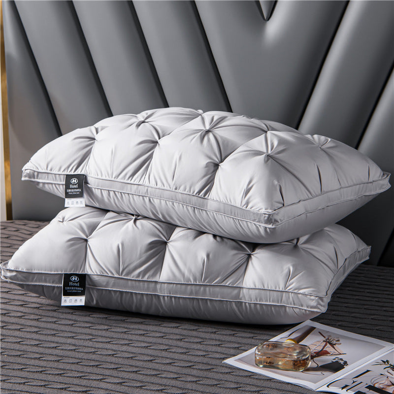 Premium Down Pillow Medium-Firm Support Hypoallergenic Sleep Pillow for Side & Back Sleepers Breathable Cotton Cover Neck Pain Relief | Thomler