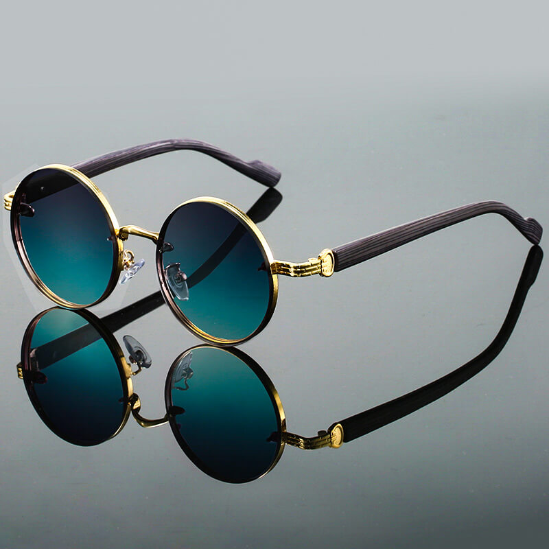 Round Vintage Sunglasses UV400 Protection Lightweight Metal Frame Gradient Lenses Retro Circle Shades for Women Men Festival Beach | Thomler