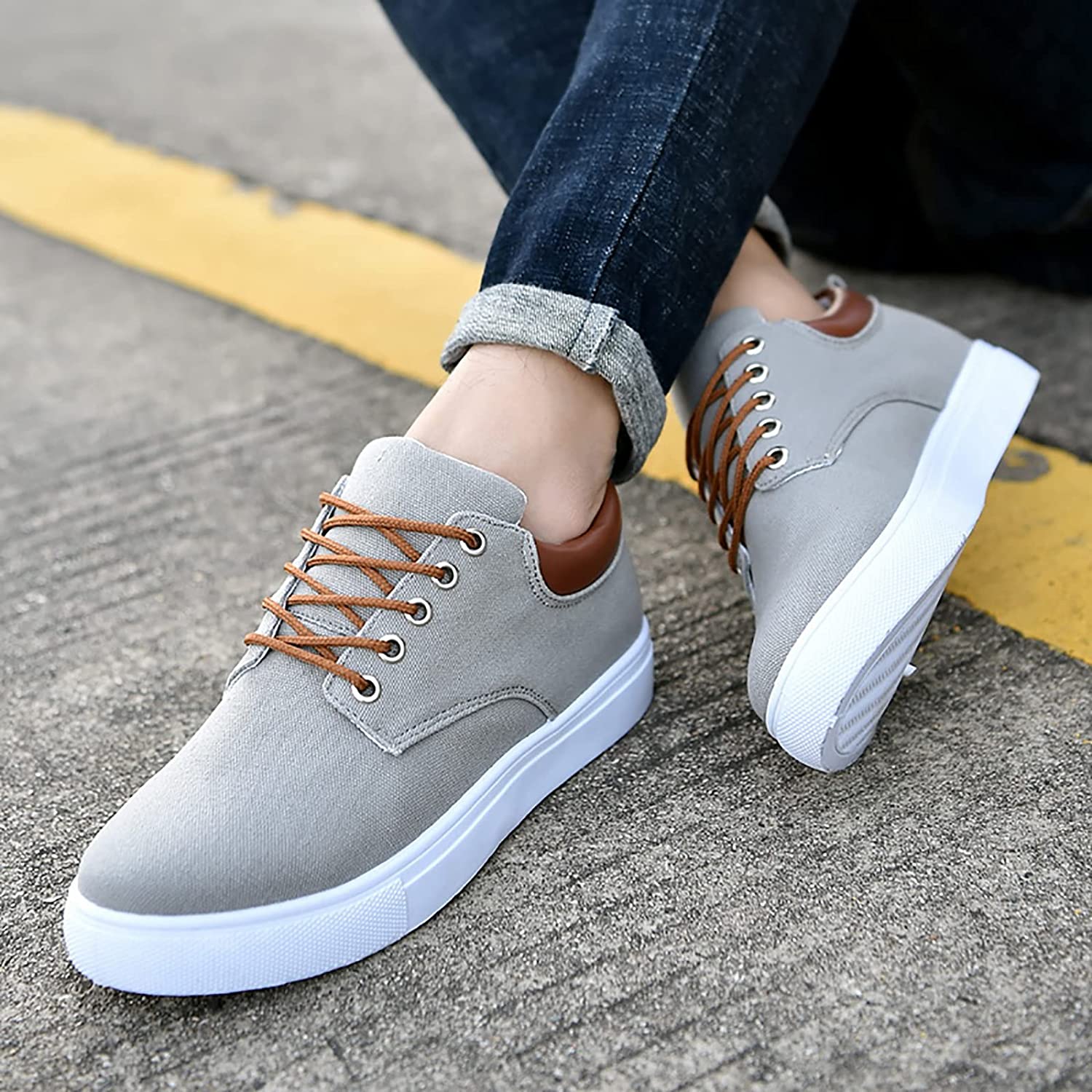 Canvas Sneakers for Men with Platform Sole – Casual Lace-Up Shoes for Work, Weekends & Everyday Wear | Thomler