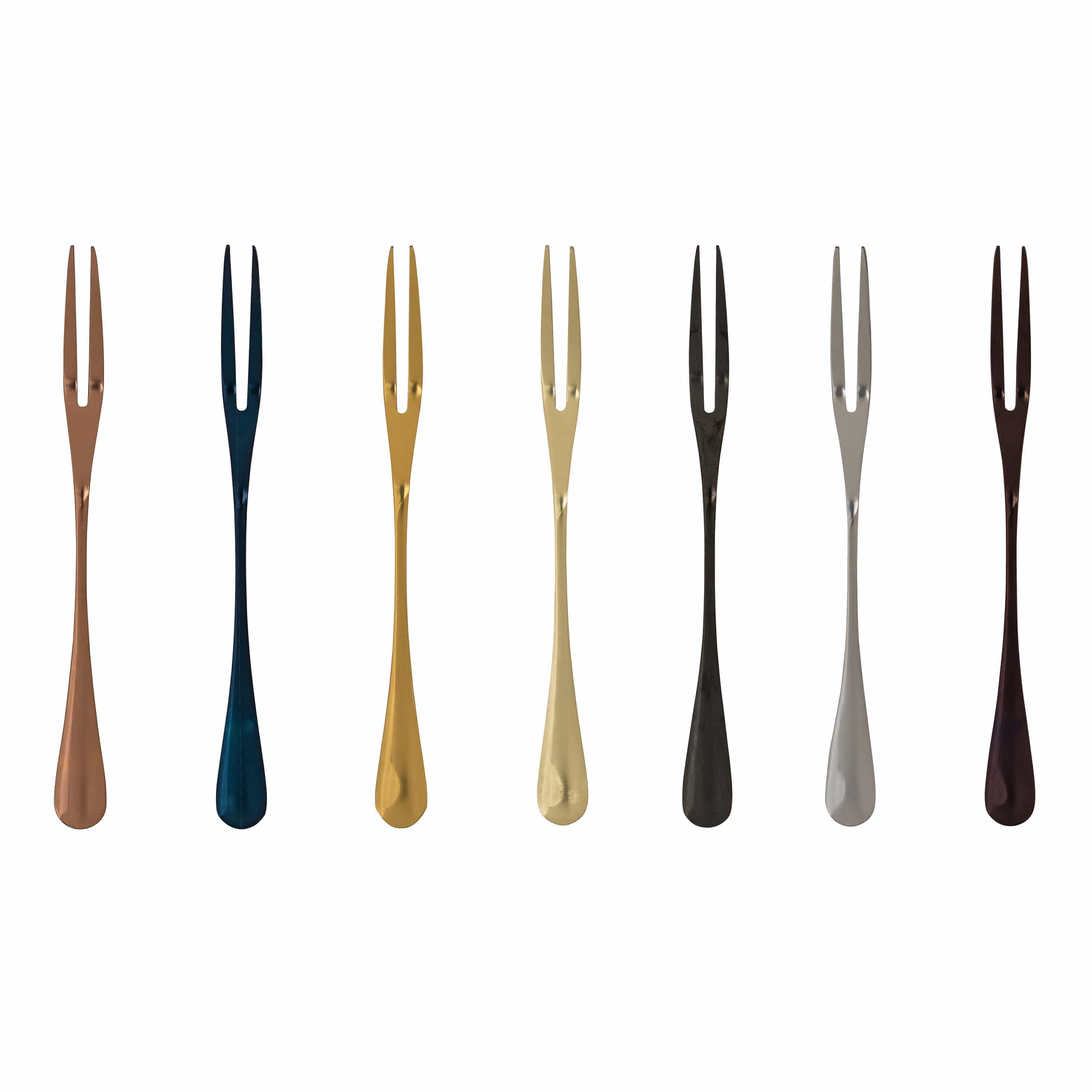 Stainless Steel Dessert Forks Set - Colorful Modern Flatware for Fruit & Appetizers - Kitchen Dining Cutlery | Thomler