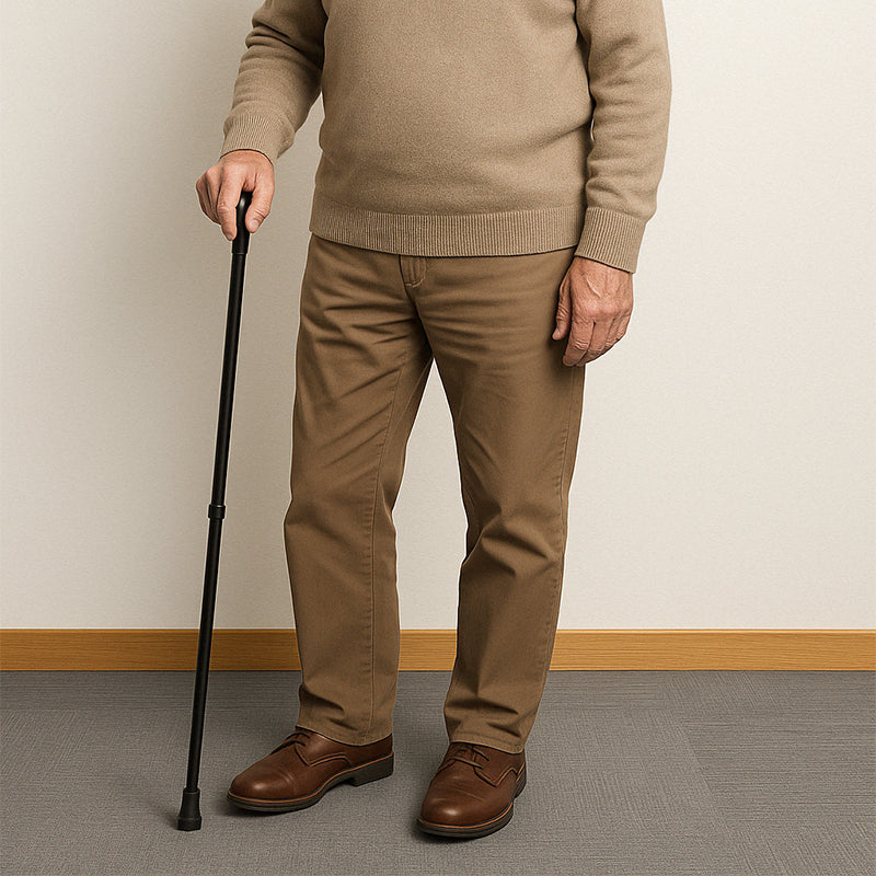 Height-Adjustable Aluminum Walking Cane with Non-Slip Rubber Tip for Everyday Stability and Support | Thomler