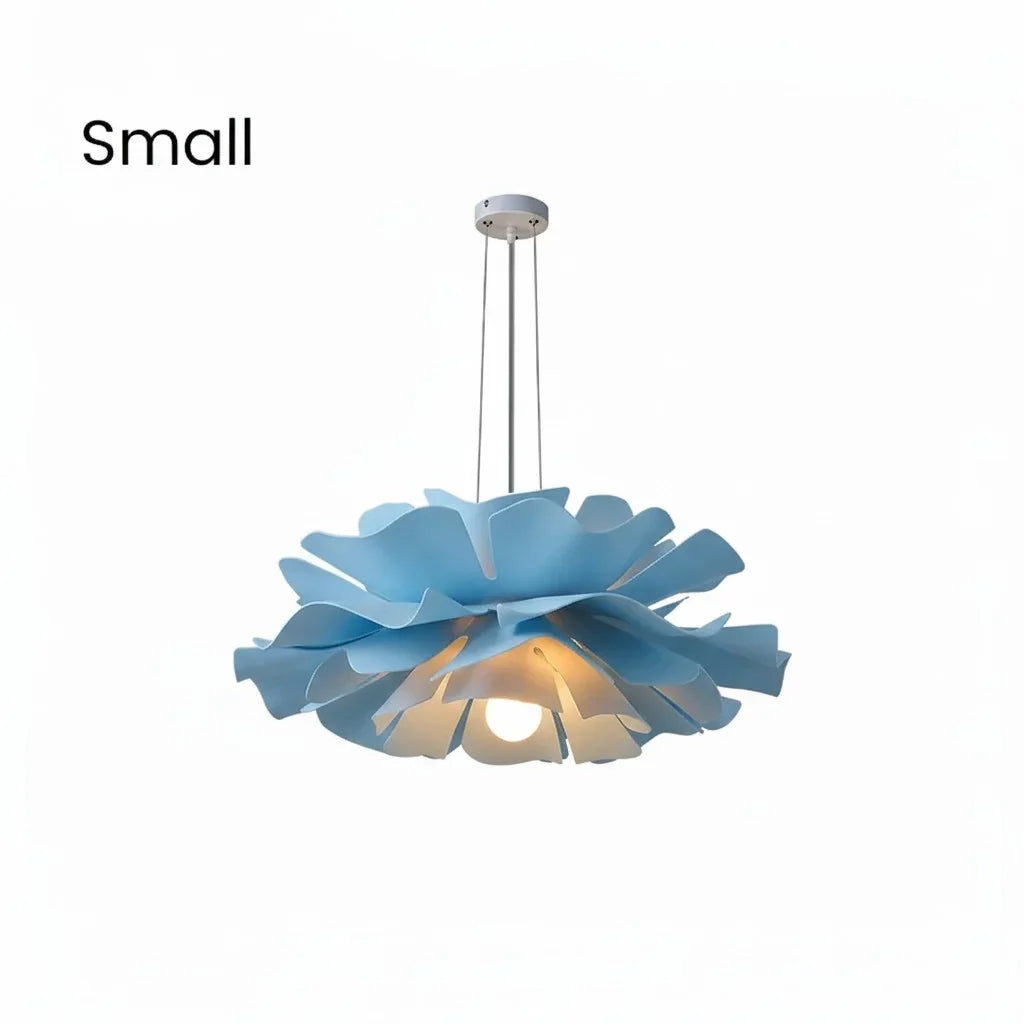 Pendant Light Acrylic Metal 15.7 in White Lotus Flower Dining Bedroom Living Room Lighting Fixture | Thomler