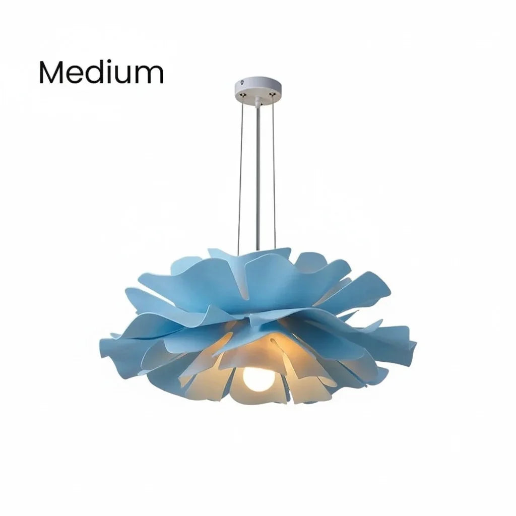 Pendant Light Acrylic Metal 15.7 in White Lotus Flower Dining Bedroom Living Room Lighting Fixture | Thomler