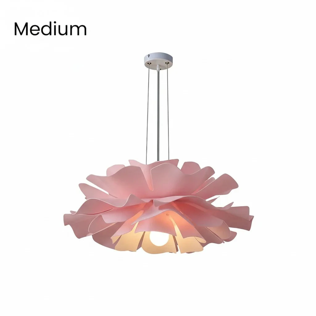 Pendant Light Acrylic Metal 15.7 in White Lotus Flower Dining Bedroom Living Room Lighting Fixture | Thomler