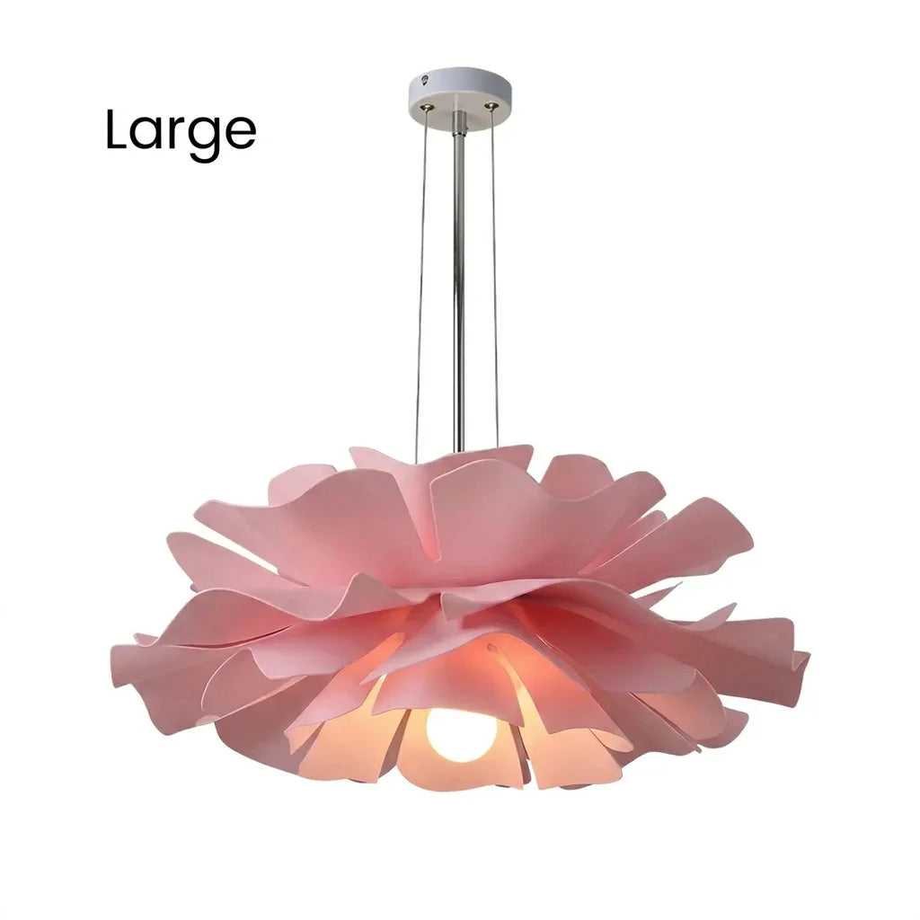 Pendant Light Acrylic Metal 15.7 in White Lotus Flower Dining Bedroom Living Room Lighting Fixture | Thomler