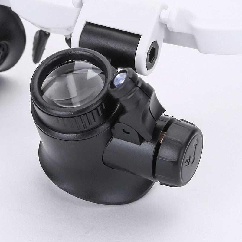 LED Head-Mounted Magnifying Glasses with 8x 15x 23x Lenses for Jewelry Repair Watch Making Reading Crafts Close Work | Thomler