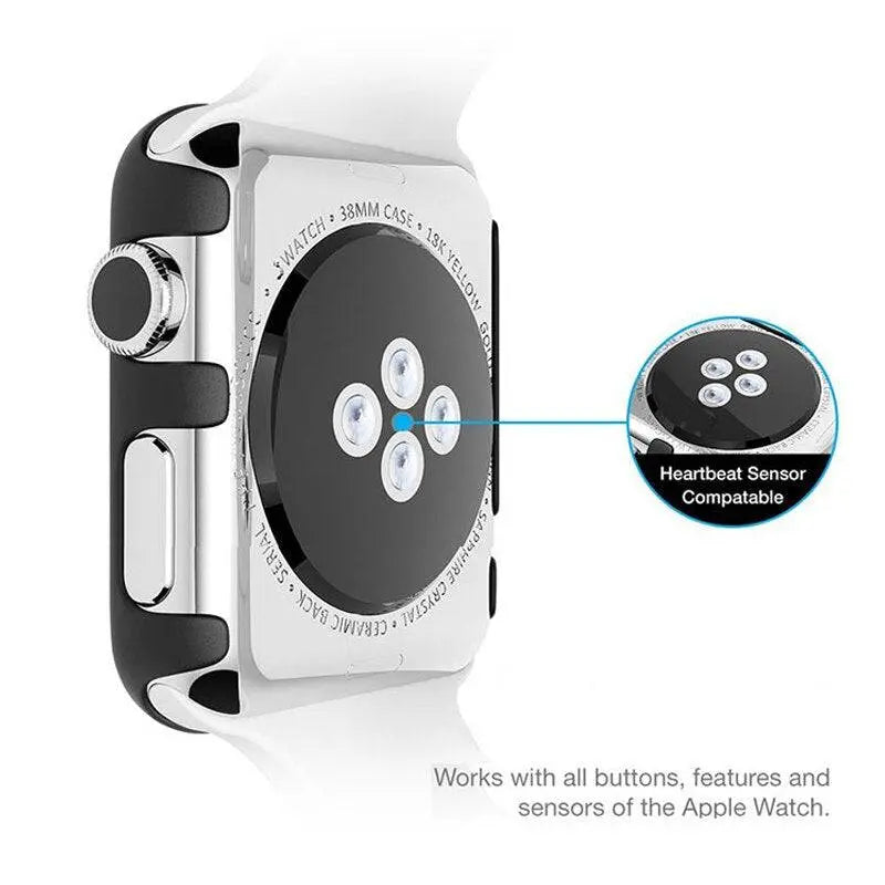 Reinforced Metal Armor Shell with Built-In Hardened Glass Display Shield for 40mm & 44mm Series 4/5/6, 38mm & 42mm Series 1/2/3 | Thomler