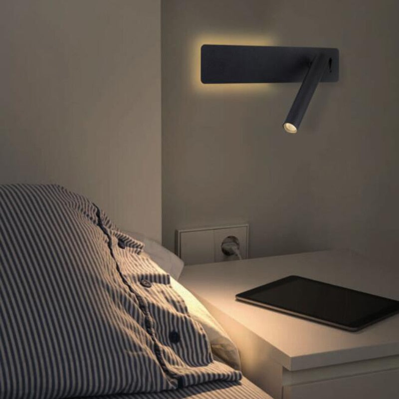 Swivel LED Reading Wall Light for Bedroom Nightstand with Adjustable Brightness Directional Sconce Lamp for Bedside Book Lighting | Thomler