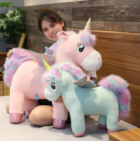 Jumbo Stuffed Mythical Horse Companion for Kids – Soft Huggable Fantasy Creature for Imaginative Adventures, Naptime & Comfort | Thomler