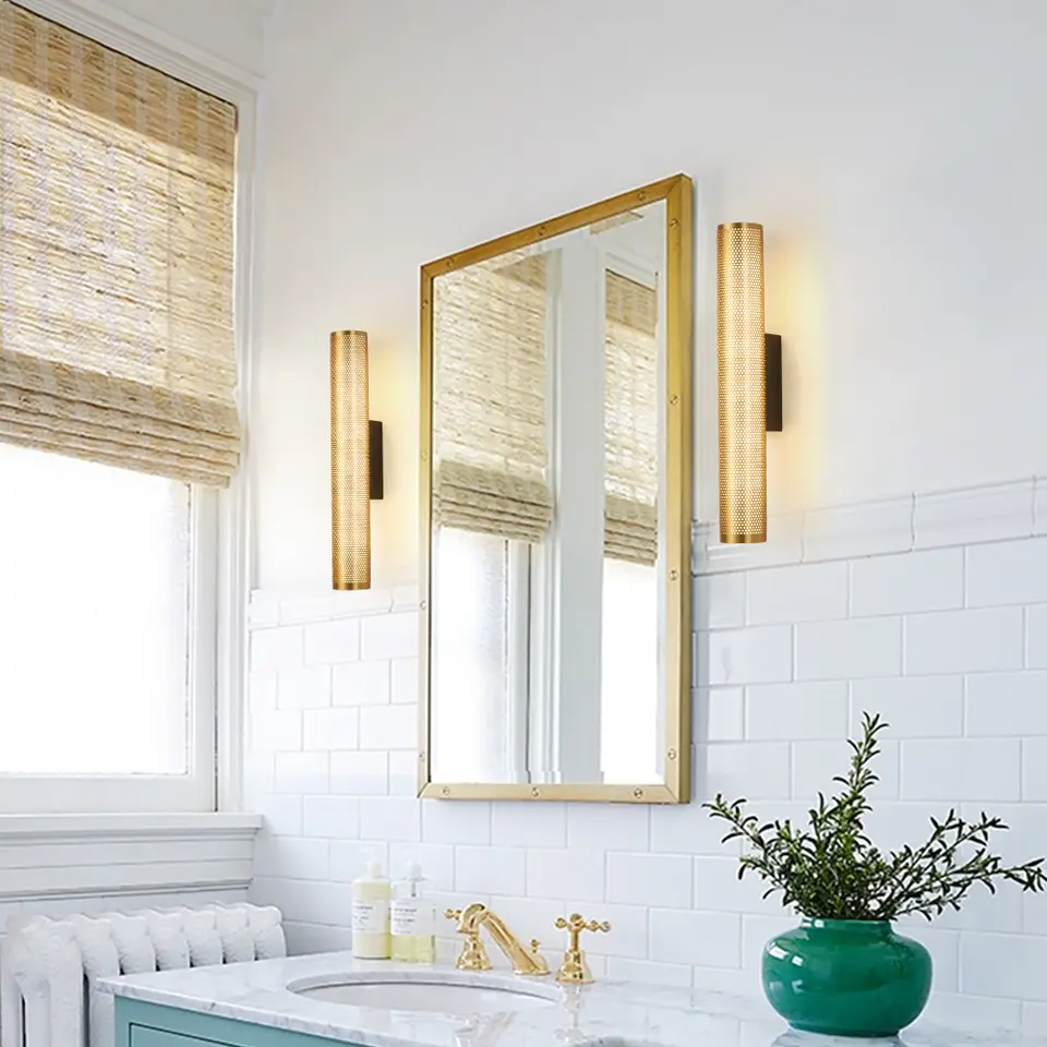 Hardwired Bathroom Vanity Light Fixture with Gold Finish, Modern Wall Mount Sconce for Bedroom, Living Room, Powder Room & Hallway | Thomler