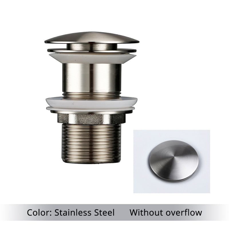 Vessel Sink Drain Assembly with Pop-Up Stopper for Modern Bathrooms – Overflow & Non-Overflow Configurations | Thomler