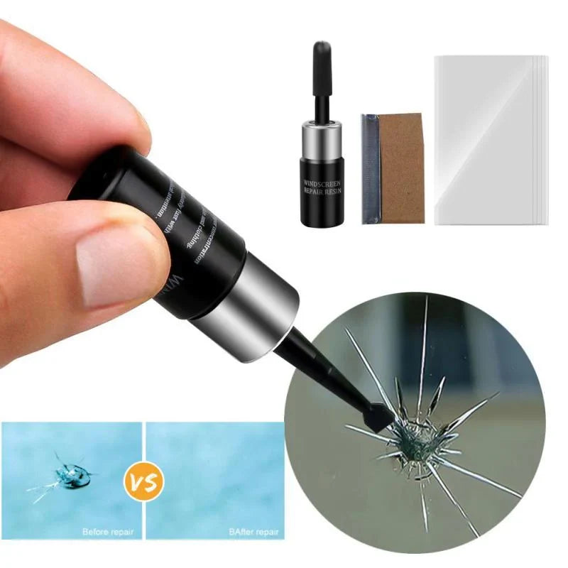Windshield Crack Repair Kit – DIY Auto Glass Chip Fixer with Resin & Applicator for Car Windows, Mirrors & Glass Surfaces | Thomler