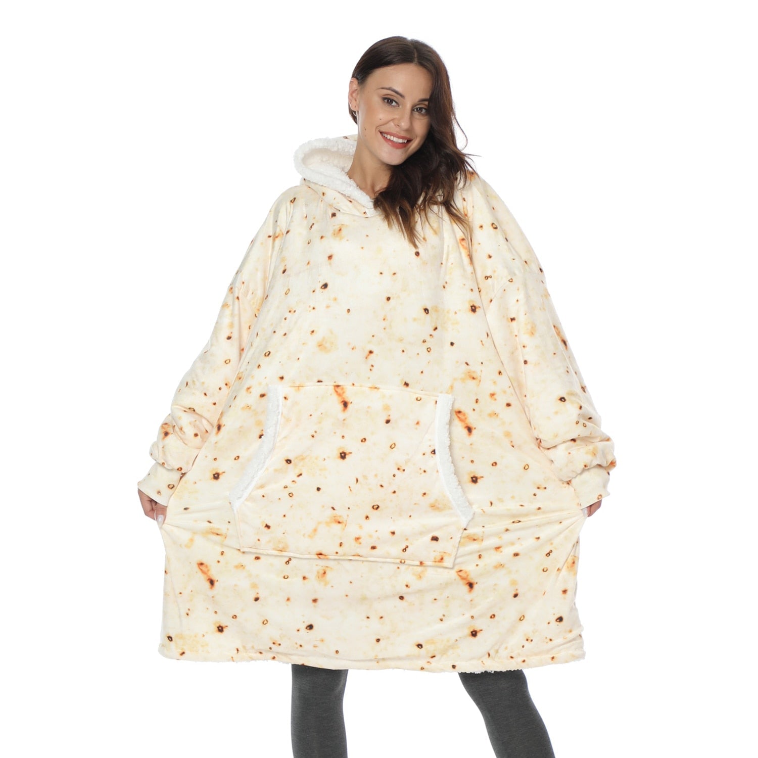 Oversized Wearable Blanket Hoodie with Pocket – Soft Fleece Throw for Couch & Bed – One Size Adults & Teens | Thomler