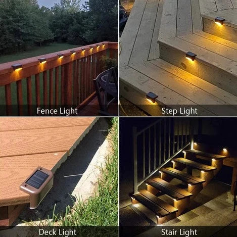 Outdoor Solar Stair Light ABS 2 in Height Waterproof Pathway Garden Deck Lighting | Thomler