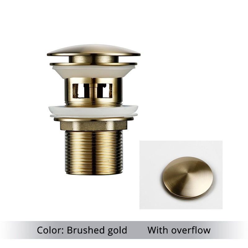 Vessel Sink Drain Assembly with Pop-Up Stopper for Modern Bathrooms – Overflow & Non-Overflow Configurations | Thomler