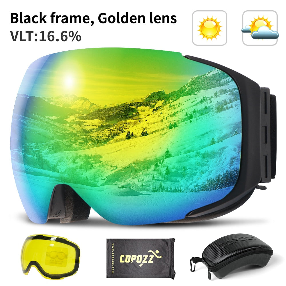 Snow Sport Goggles with UV Protection and Anti-Fog Magnetic Lens System for Skiing and Snowboarding | Thomler