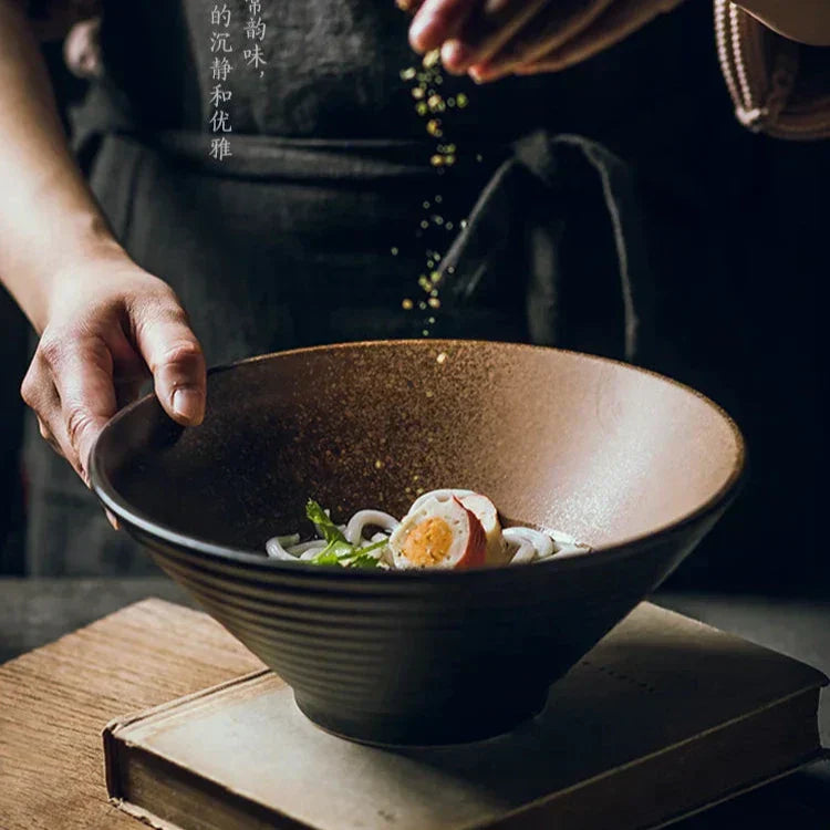 Ramen Bowl Ceramic 18.0 cm Japanese Style Soup Noodle Rice Serving Dish Minimalist Tableware | Thomler