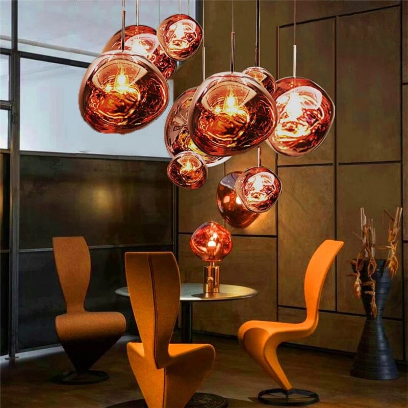 Pendant Light Mirrored Glass Sphere E27 Adjustable Dining Room Kitchen Island Hanging Ceiling Lamp | Thomler
