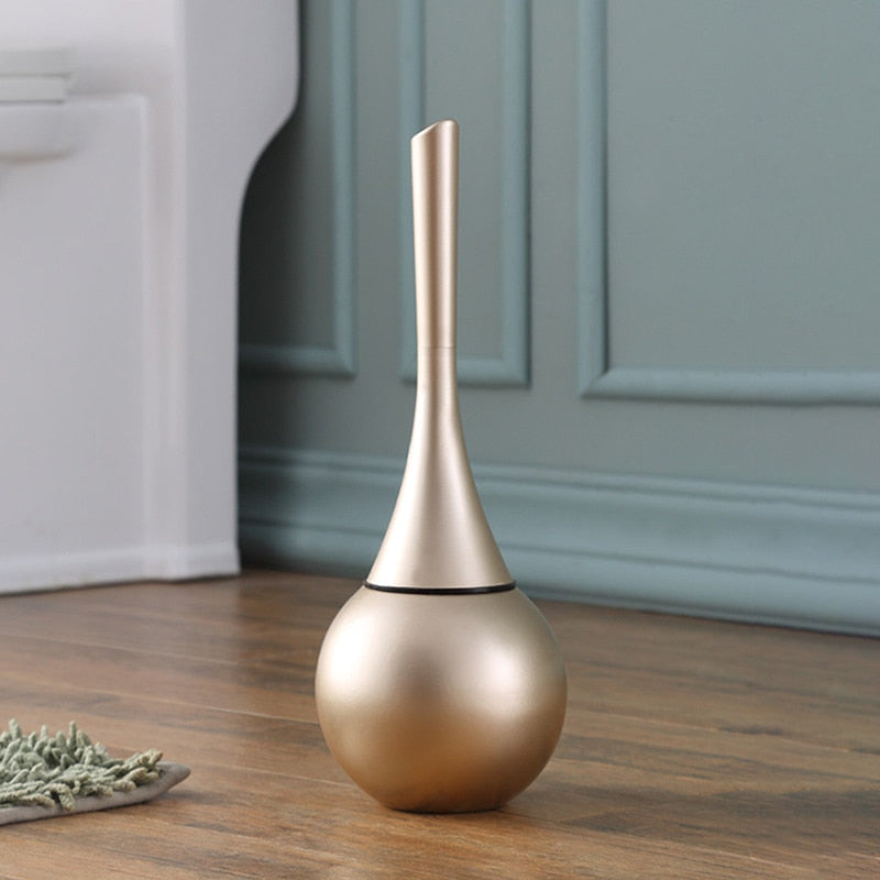 Sleek Bathroom Cleaning Tool with Drainage Caddy & Metallic Finish | Thomler