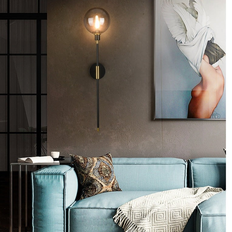 Contemporary Glass Shade LED Fixture Gray Amber Clear Finishes for Hallway Bedroom Entryway Living Room Bathroom | Thomler