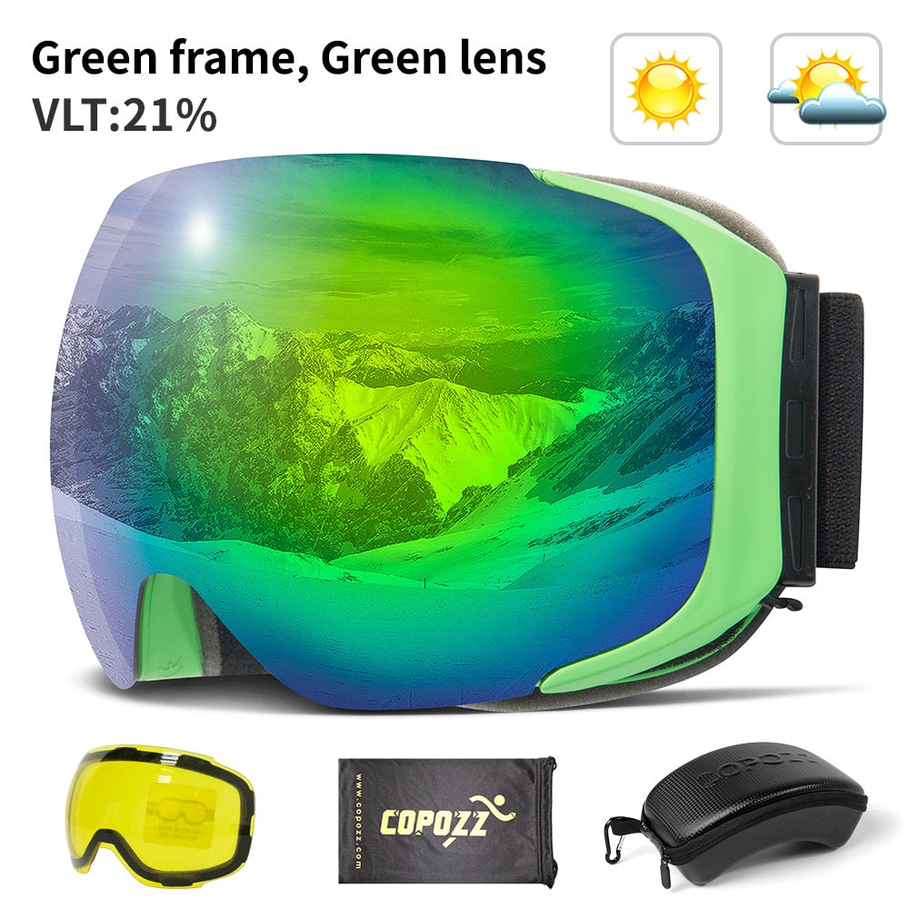 Snow Sport Goggles with UV Protection and Anti-Fog Magnetic Lens System for Skiing and Snowboarding | Thomler