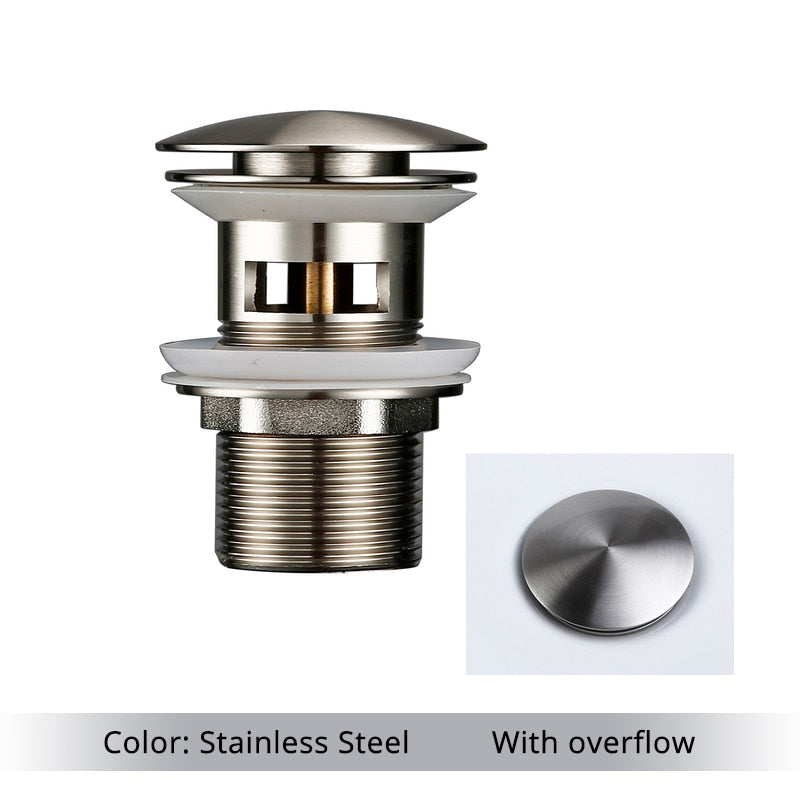 Vessel Sink Drain Assembly with Pop-Up Stopper for Modern Bathrooms – Overflow & Non-Overflow Configurations | Thomler