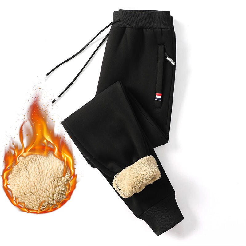 Men's Thermal Fleece-Lined Joggers Winter Sweatpants with Drawstring Elastic Waist for Cold Weather Outdoor Sports Casual Wear | Thomler