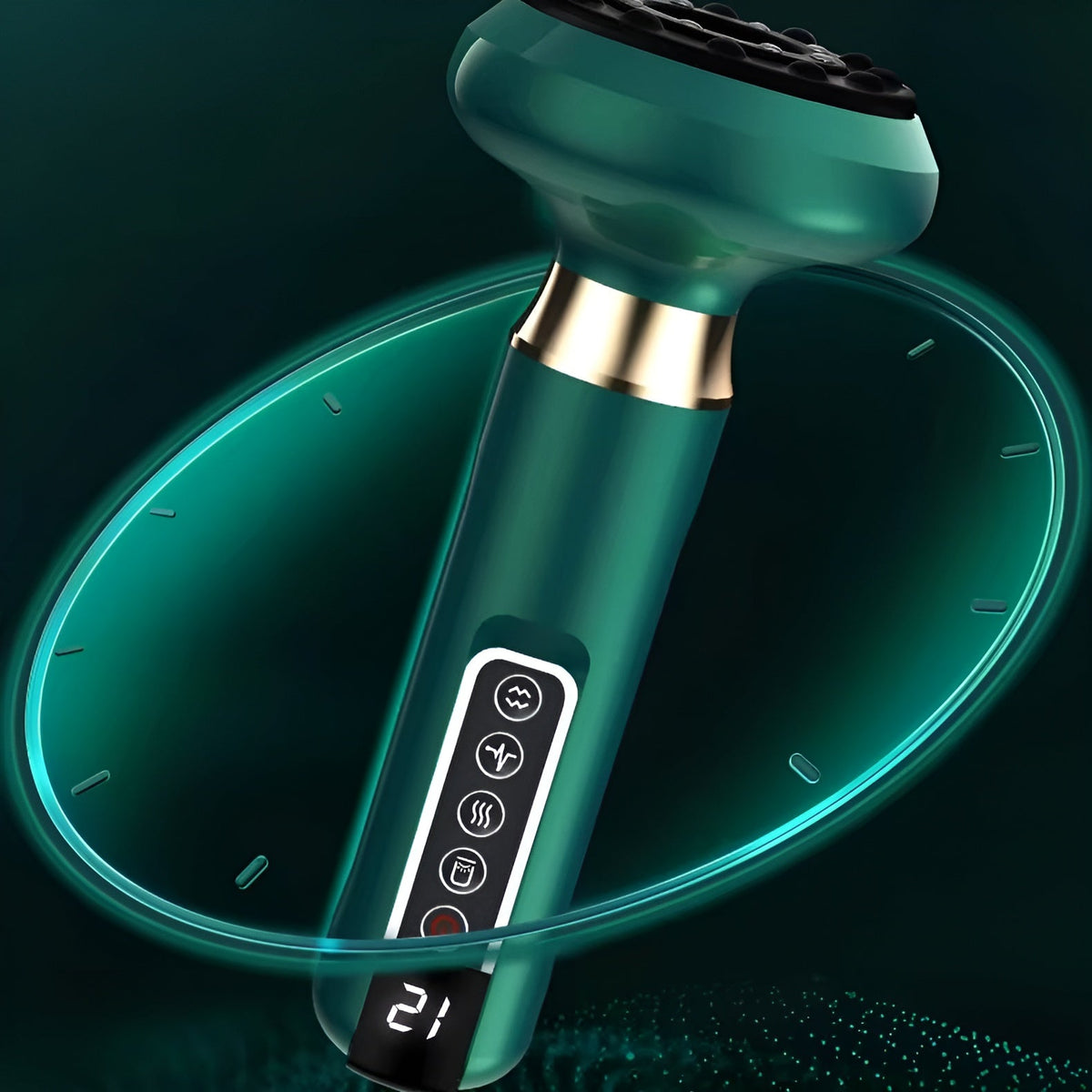 Cordless Handheld Muscle Massager with Suction & Heat Technology for Deep Tissue Relief at Home | Thomler
