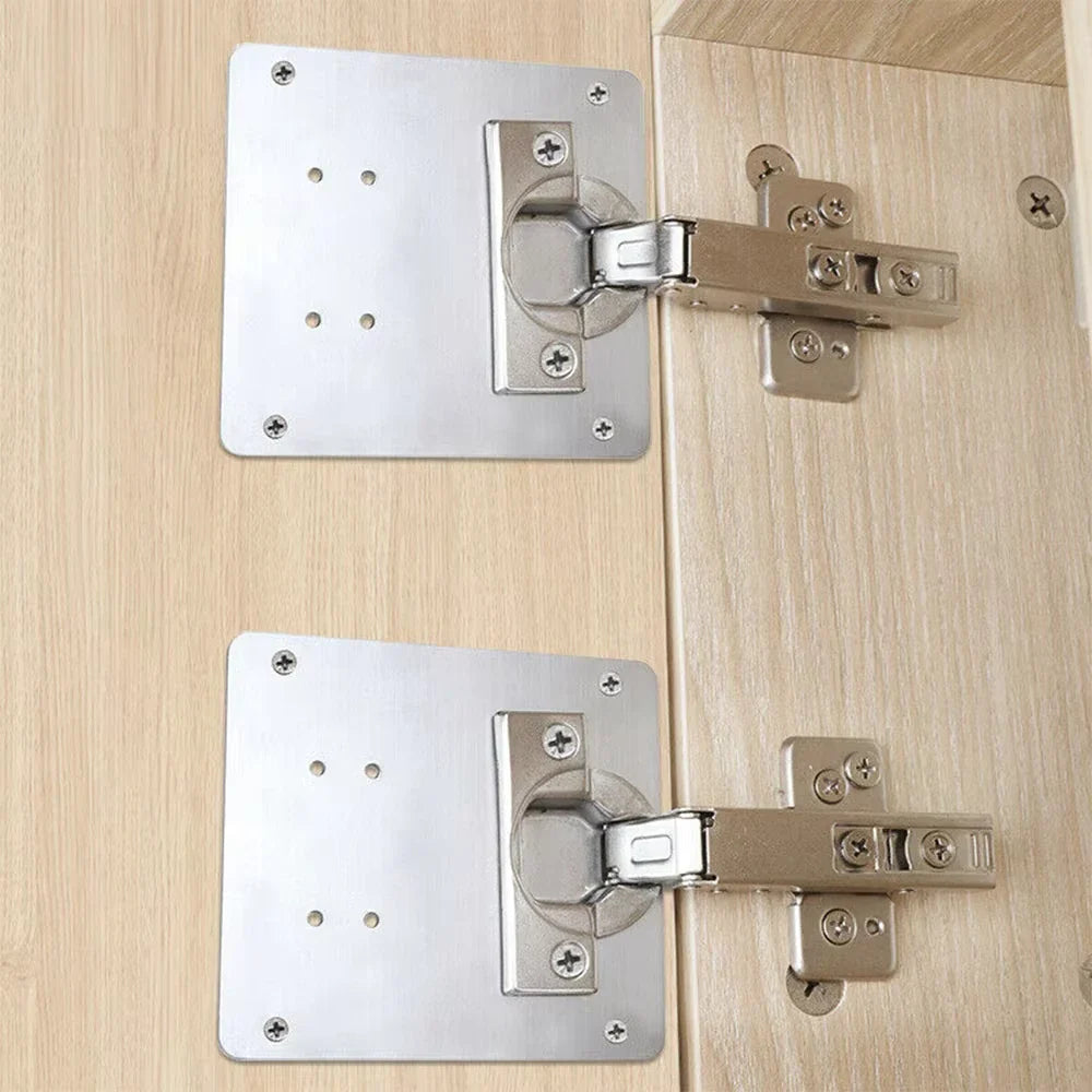 Cabinet Door Hinge Reinforcement Brackets Steel Repair Kit 3-Pack for Kitchen Bathroom Furniture Restoration Quick Fix Solution | Thomler