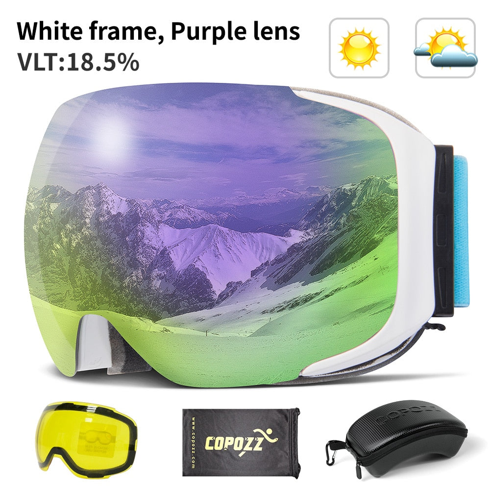 Snow Sport Goggles with UV Protection and Anti-Fog Magnetic Lens System for Skiing and Snowboarding | Thomler