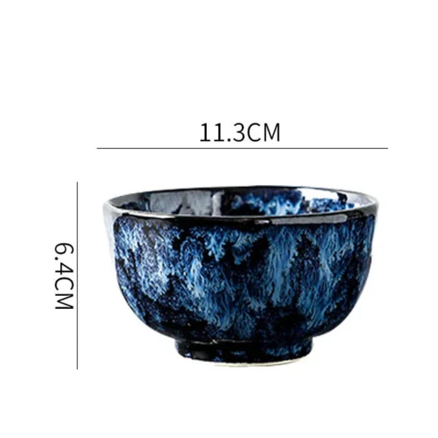 Dinnerware Set Ceramic 10-Piece 10 in Blue Starry Night Dining Tableware for Everyday Meals and Entertaining | Thomler