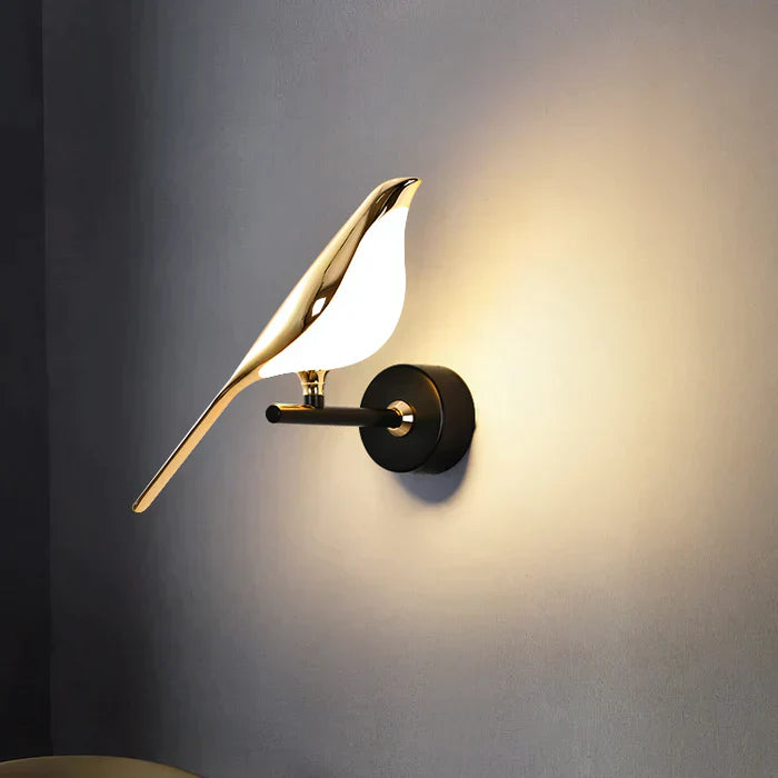 Wall Lamp Metal LED 38.0 cm Gold Living Room Bedroom Bird Design Adjustable Magnetic Accent Light | Thomler