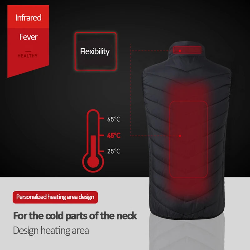 USB-Powered Infrared Body Warmer Gilet with Multiple Warmth Zones for Outdoor Activities & Winter Layering in Men's Sizes Up to 5XL | Thomler