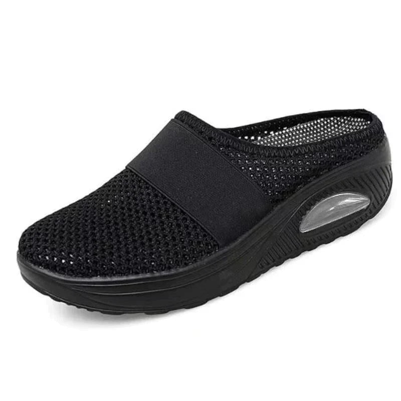 Cushioned Slip-On Walking Sneakers with Air Sole Technology for Women | Breathable Mesh Athletic Shoes for All-Day Standing and Comfort | Thomler