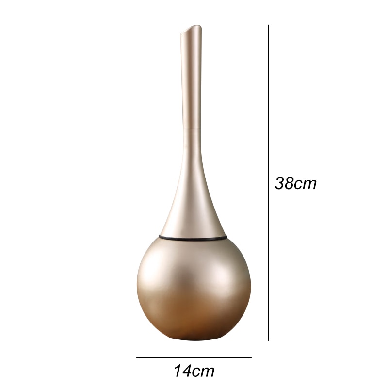 Toilet Brush ABS Stainless Steel 40.0 cm Black Gold Freestanding Bathroom Hygienic Cleaning Holder Minimalist Toilet Accessory | Thomler