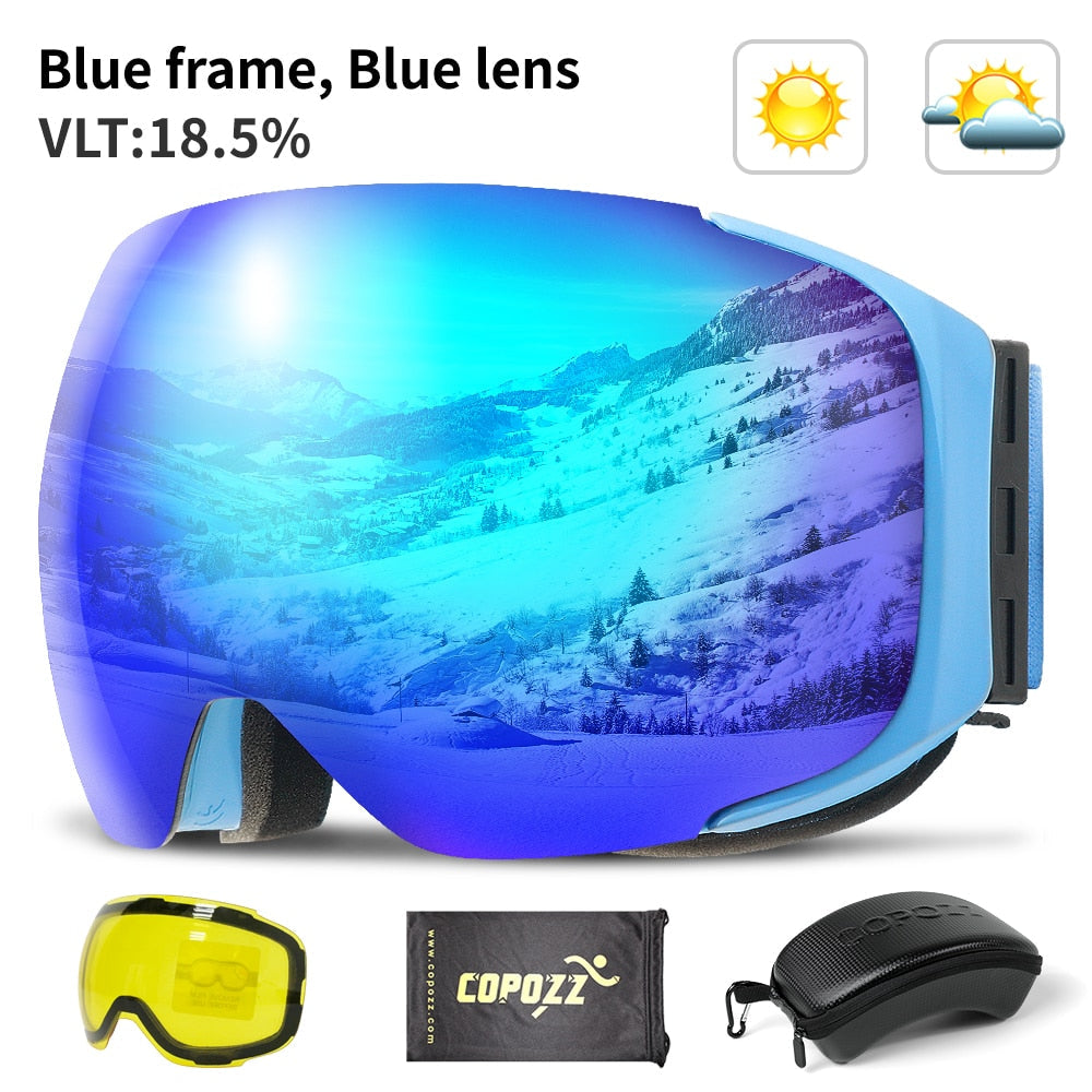 Snow Sport Goggles with UV Protection and Anti-Fog Magnetic Lens System for Skiing and Snowboarding | Thomler