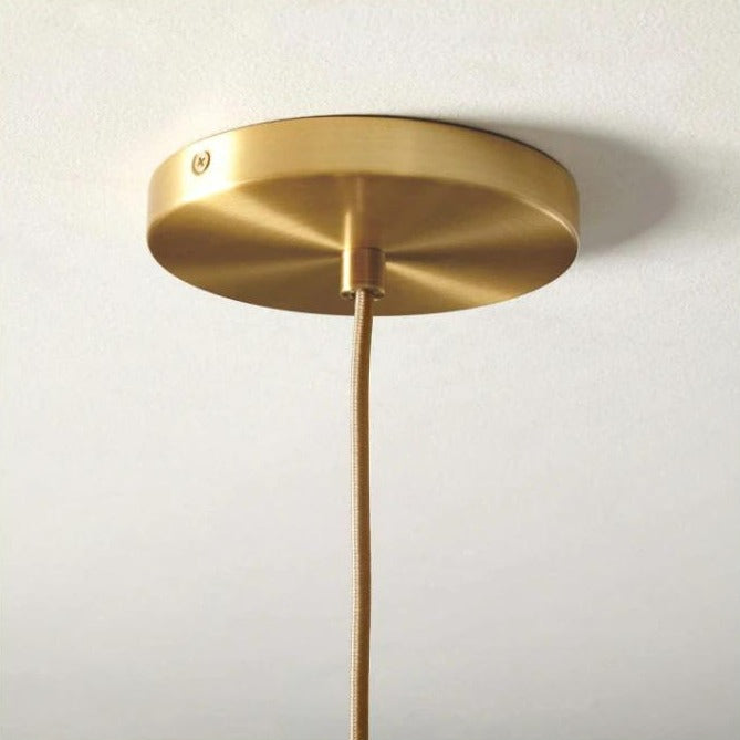 Glass Globe Pendant Light | Single Bulb Hanging Fixture with Brass & Metal Finish | Adjustable Cord Height | 8-12 Inch Diameter | E26 | Thomler