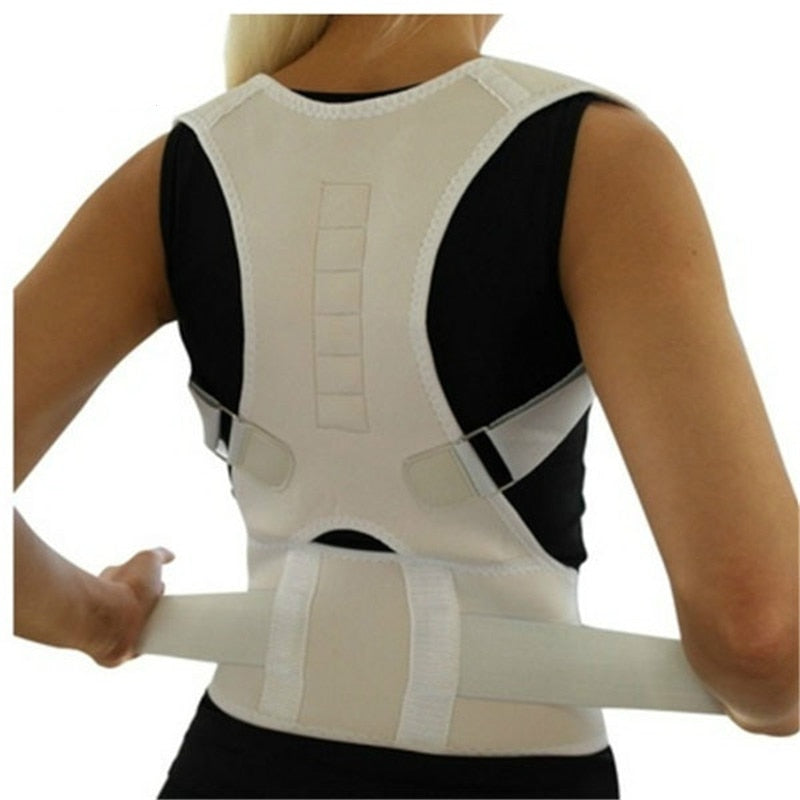 Magnetic Posture Corrector Brace for Upper Back & Shoulder Pain Relief, Adjustable Support Belt with Therapy Magnets for Men & Women | Thomler