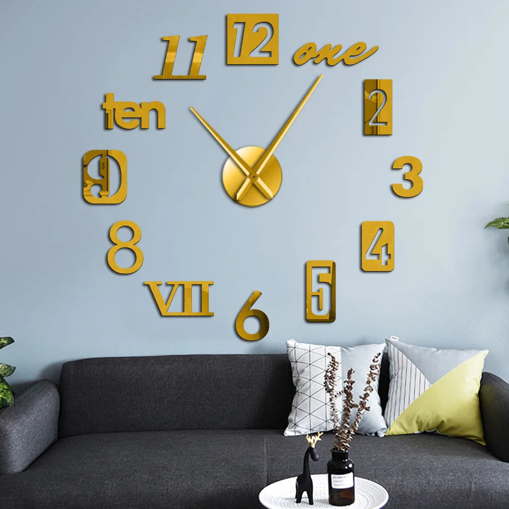 Wall Clock Acrylic 90.0 cm Red Modern Living Room Silent Decorative Art Timepiece | Thomler