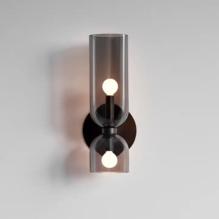 Twin-Bulb Cylinder Glass Wall Sconce for Dining Room, Bar & Bedroom | Hardwire Mount | Thomler