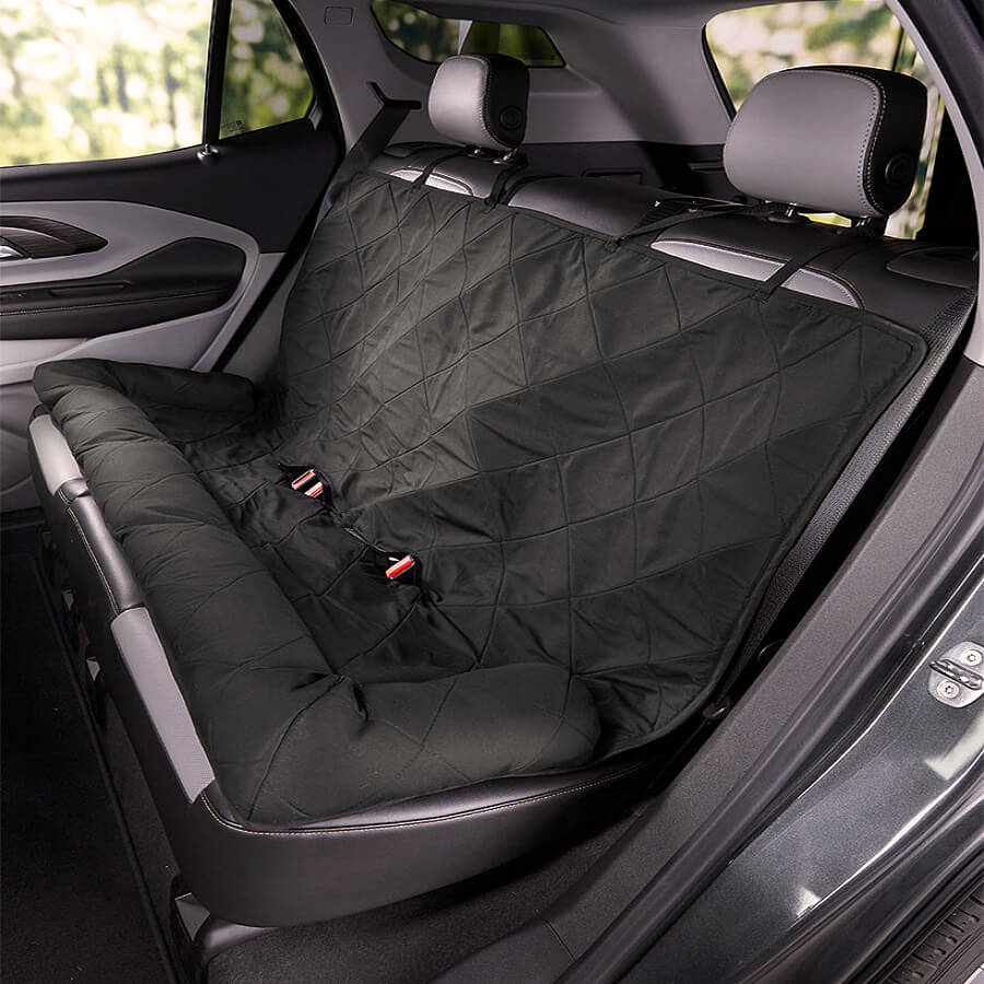 Dog Car Seat Cover for Back Seat – Padded Travel Hammock for Medium & Large Dogs with Safety Tethers & Storage Pockets | Thomler