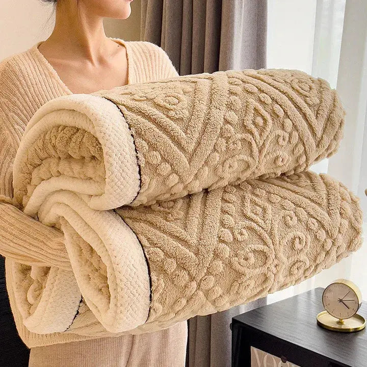 Reversible Sherpa Fleece Blanket – Double-Sided Plush Throw for Couch, Bed & Year-Round Comfort | Thomler
