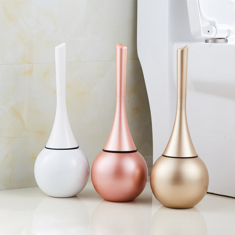 Toilet Brush ABS Stainless Steel 40.0 cm Black Gold Freestanding Bathroom Hygienic Cleaning Holder Minimalist Toilet Accessory | Thomler