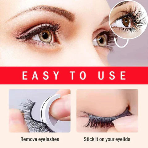 Self-Adhesive False Eyelashes No Glue Heat-Activated Reusable Lash Strips Natural Volume Long Styles Easy Apply 3-Second Hold Washable | Thomler