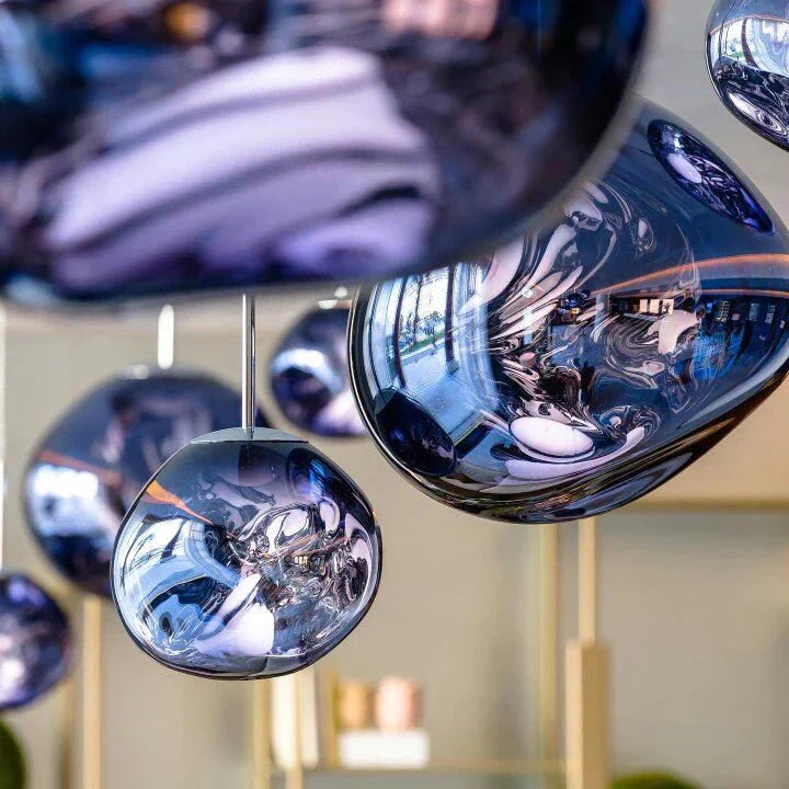 Pendant Light Mirrored Glass Sphere E27 Adjustable Dining Room Kitchen Island Hanging Ceiling Lamp | Thomler